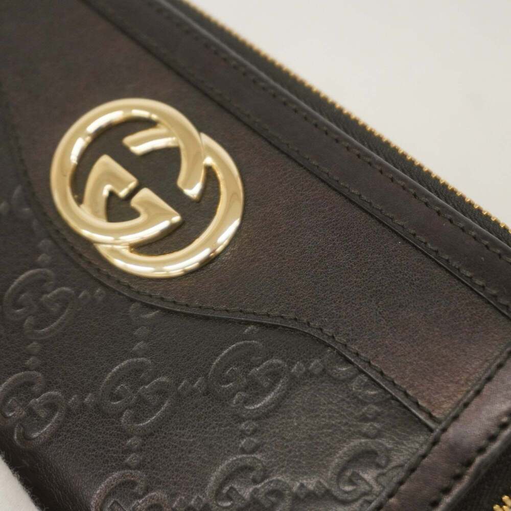 Gucci long wallet Guccissima 291132 leather black champagne for men and women - Picture 8 of 11